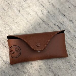 Ray-Ban Brown Leather Sunglasses Case